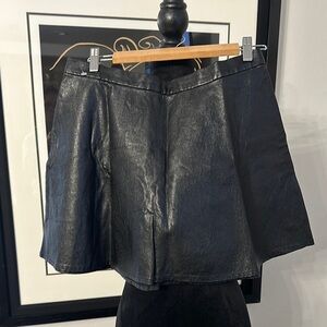 Elegant Black Leather Mini Skirt